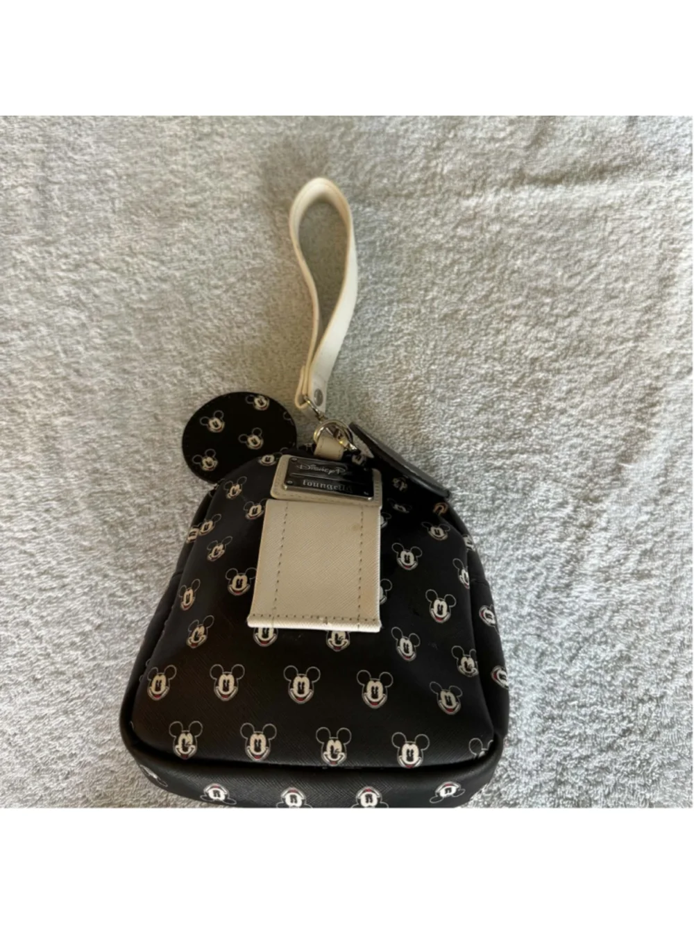 Disney Parks Loungefly Mickey Mouse Print Mini Backpack Wristlet, Black/White